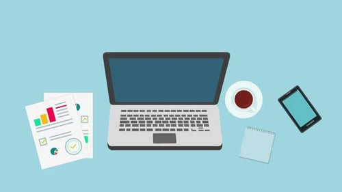 Work from home on laptop concept