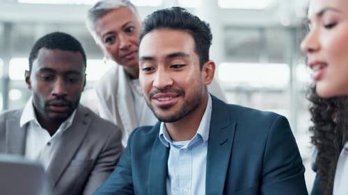 Diverse Team Collaboration in Modern Office Setting