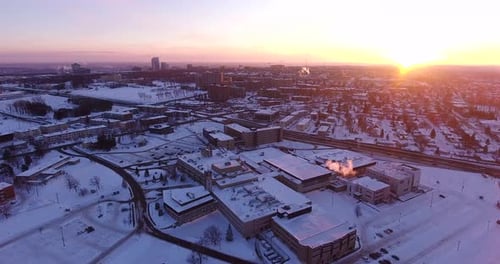 Quebec city downtown after a huge blizzard (Canada).