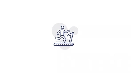 Minimalist Runner on Treadmill Icon Animation