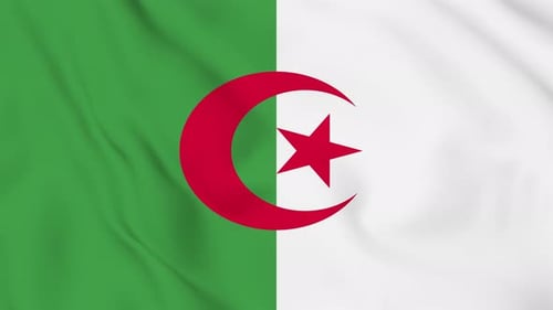 Realistic Waving Flag of Algeria Loopable Animation