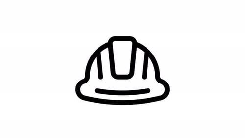 helmet line icon animation