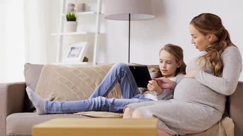 Happy Family Technology Time During Pregnancy