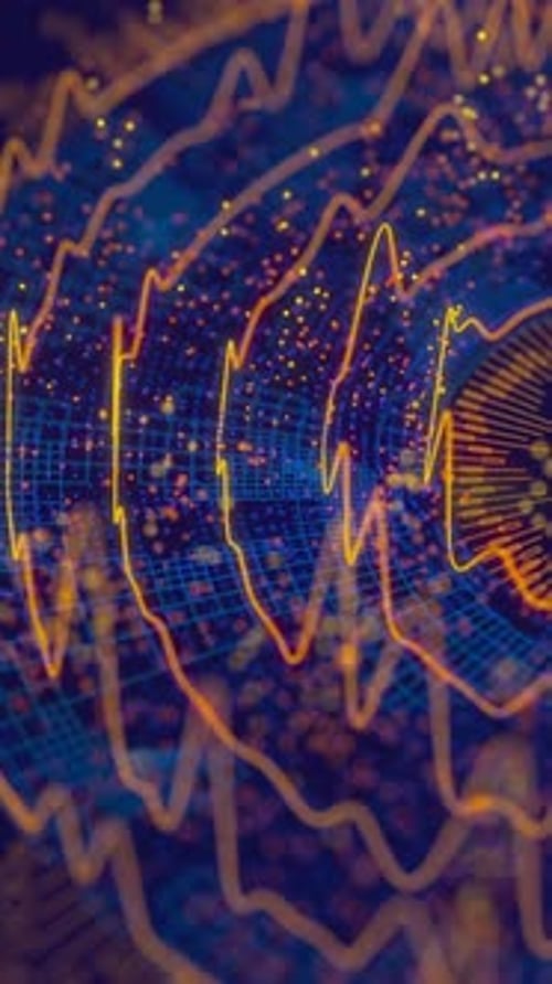 Round Big Data Visualization with AI Processing Quantum Computing and Futuristic Information Flow