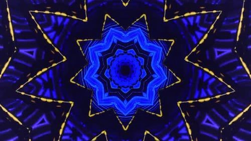 Blaues und goldenes Kaleidoskopmuster