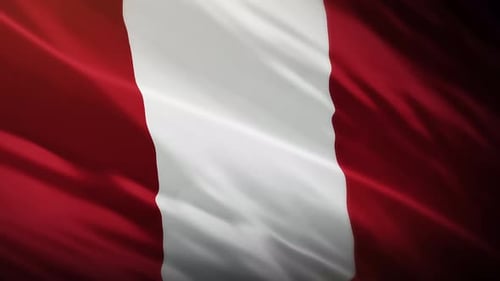 Realistic Peru Flag Waving Seamless Loop Animation