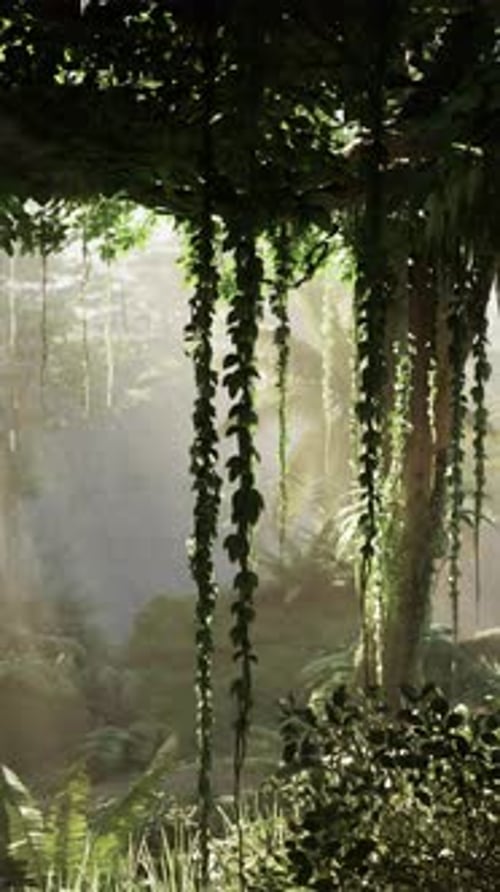Dense Green Forest With Abundant Trees