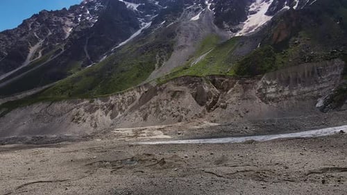 Fantastic Mountain Scenery of Snowcovered Alpine Sharp Peaks Aerial View