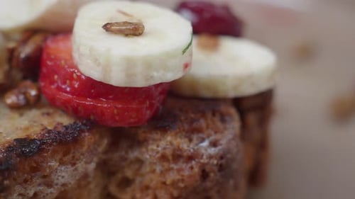 Delicious French Toast with Fresh Fruits and Seeds Perfect for Breakfast or Brunch
