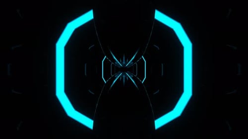 Cyan And Pink Neon Psychedelic Abstract Transforming Object Background Vj Loop in 4K