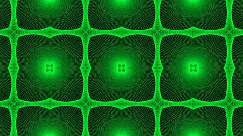 Abstract Green Geometric Pulsating Grid Pattern Loop