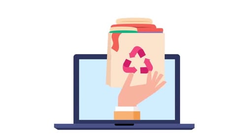 Clothes delivery to customer from ecommerce marketplaces online shopping animation