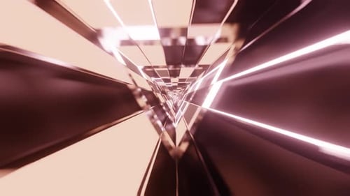 Beige Triangle Rotated Mirrored Sci Fi Glass Vj Tunnel Loop