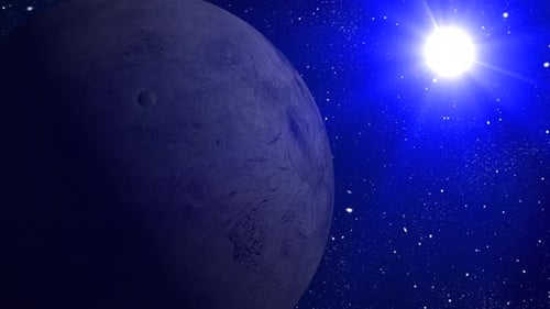 Fantastischer Sonnenaufgang über dem fiktiven ERIS-Planeten, 2544