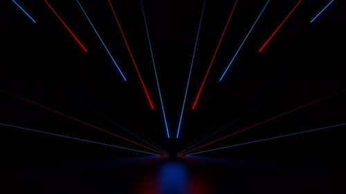 Red And Blue Bright Neon Stripes Background Vj Loop In 4K