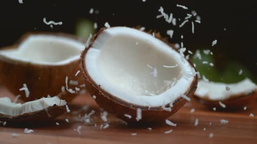Shredded Coconut Falling in Super , with Phantom Flex