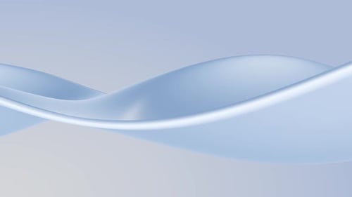 Classic wave animation with smooth light blue waveform float on a white gradient background