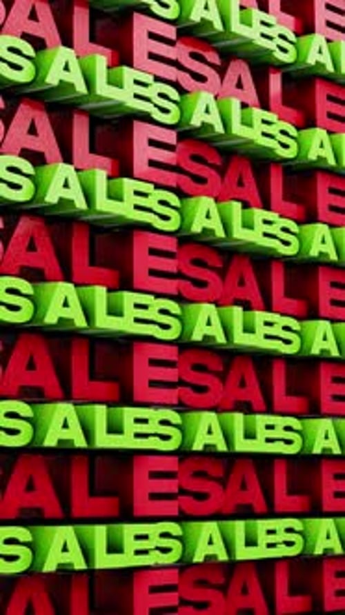 3D Sale Text Pattern on Alpha Loop