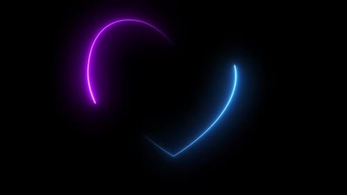 Neon pink heart shapes tunnel effect Valentine's Day video congratulation card abstract