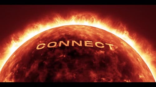 Energetic Fire Planet Connect Text Logo Reveal