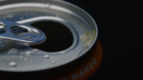 Close-Up Panning of a Soda Can