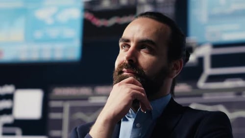 Modern Business Leader Thinking About New Successful Ideas for Growth