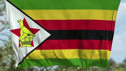 Realistic Waving Zimbabwe Flag Animation