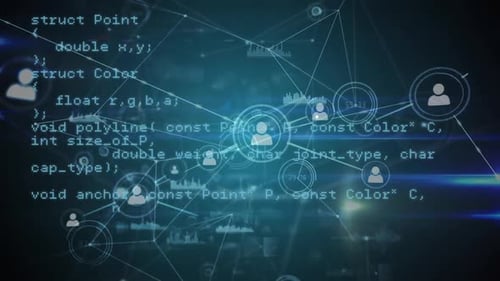 Futuristic Programming Code and Digital Network Background