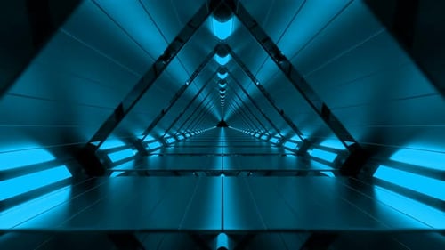 Loop de fundo de túnel triangular azul
