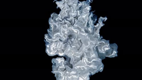 Peinture colorée gris argenté foncé, goutte de gauche à gauche, se mélangeant à de l'encre à eau, un nuage d'encre sous-marin tourbillonnant