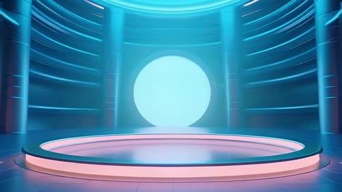 Futuristic Neon Podium Showcase for Virtual Product Presentations