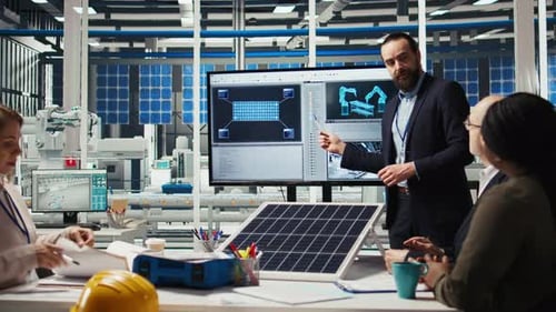 Factory Research and Development Team Analyzes Solar Cell Prototypes