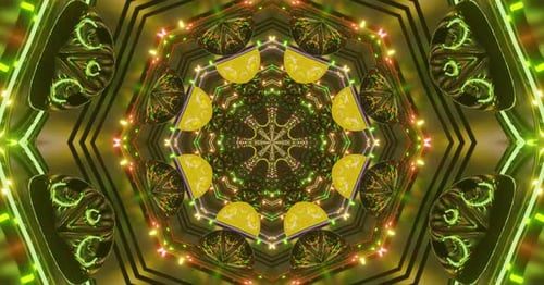 Neon Geometric Kaleidoscope Tunnel Loop