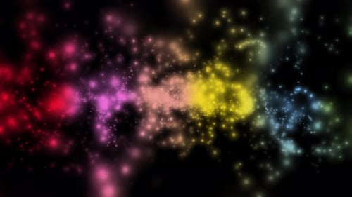 Colorful energy particle pattern in dark background