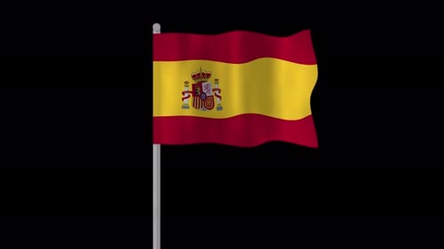 Realistic Waving Spain Flag Animation