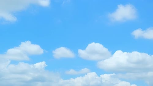 Timelapse of the blue sky with white clouds, Time-lapse footage.