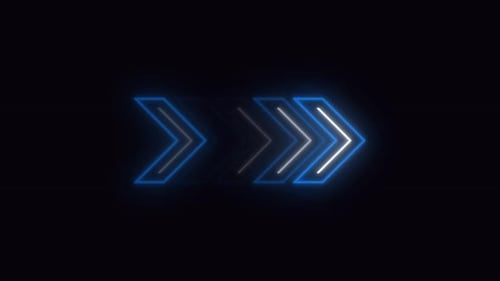 Repeating Neon Chevron Arrows Movement Transition