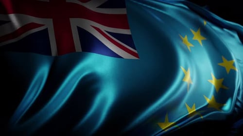 Realistic Waving Tuvalu Flag Animation Loop