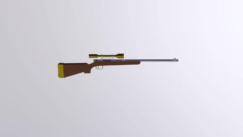 Sniper Rifle 3d object rotating loop