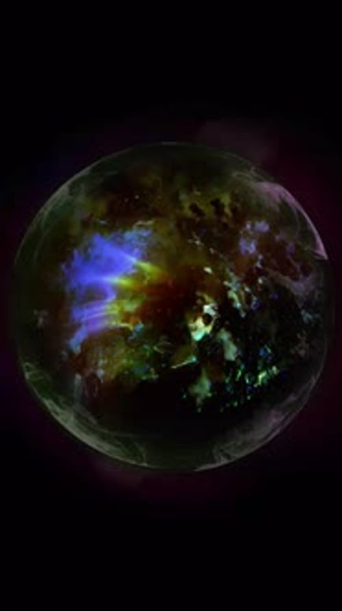 Abstract Glowing Sphere Animation with Cosmic Energy
