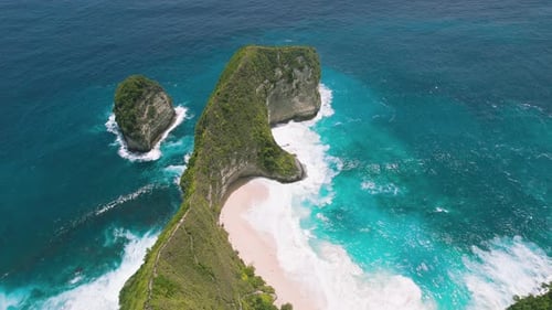 Breathtaking View of Tropical Kelingking Beach Nusa Penida Island Bali