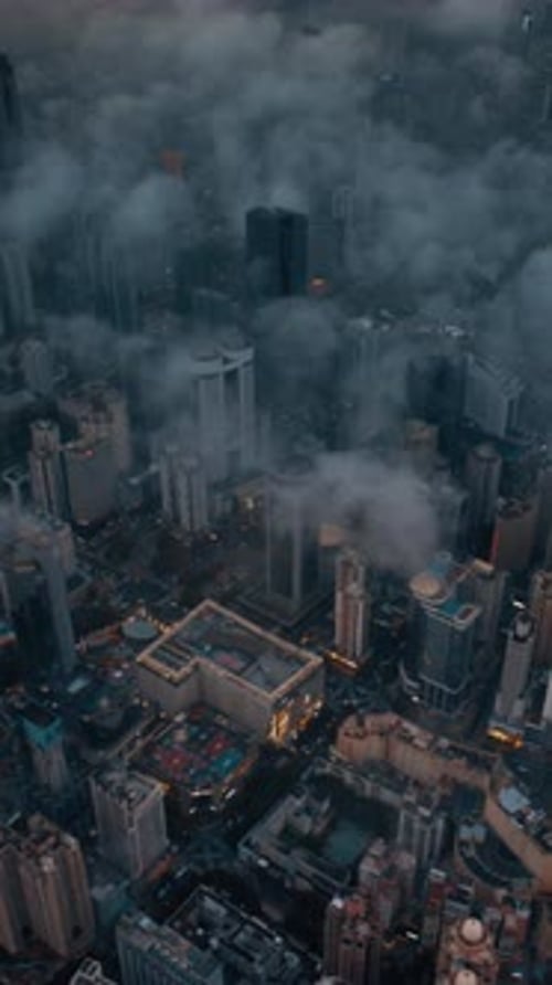 Vertical View Of Shenzhen Cityscape, China