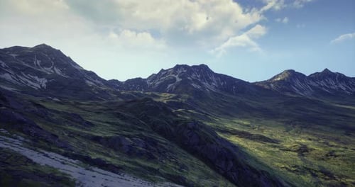 Majestic Mountain Landscape Under a Clear Blue Sky in Daylight