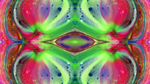 Vibrant Fluid Ink Abstract Kaleidoscope Background