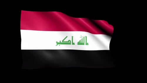 Iraq National Flag Waving Realistic Animation