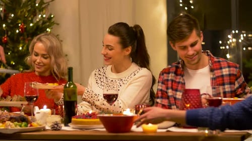 Friends Gather for a Holiday Dinner at Home
