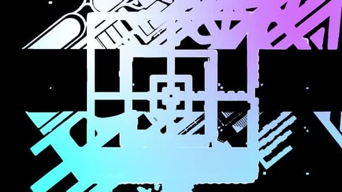 Radar Sammlung: Quadratische Liniengrafikanimation mit flackerndem Hintergrund in einer Schleife