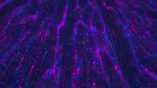 Big Data Light Speed Flow Abstract Digital Data Stream of Quantum Computing Cyberspace of Qubit