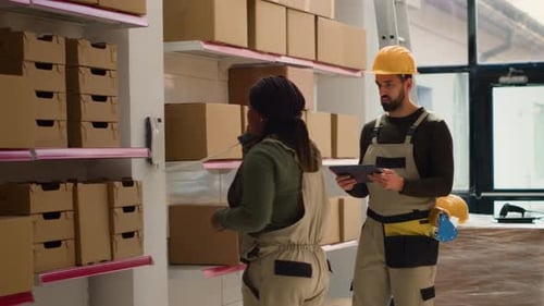 Laborers Preparing Warehouse Delivery
