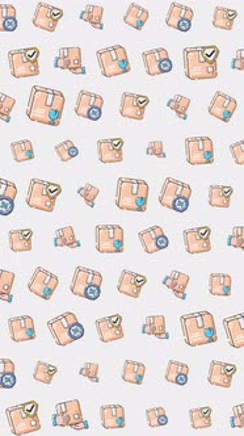 Seamless Looping Pattern of Floating Delivery Boxes and Packages